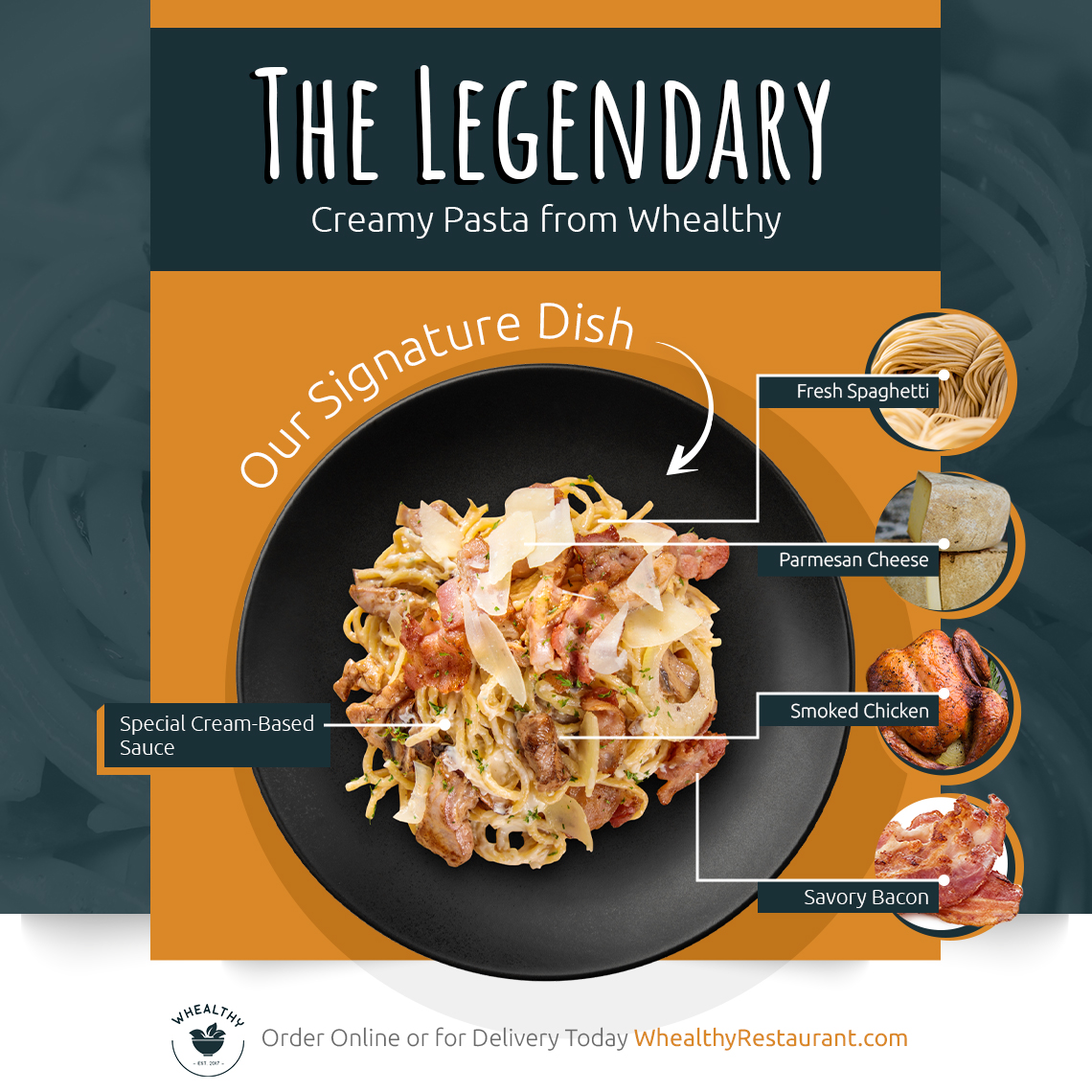 cream pasta infographic